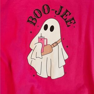 NWOT Boo-Jee Ghost Graphic Pink Sweatshirt. Size Medium. 👻💕